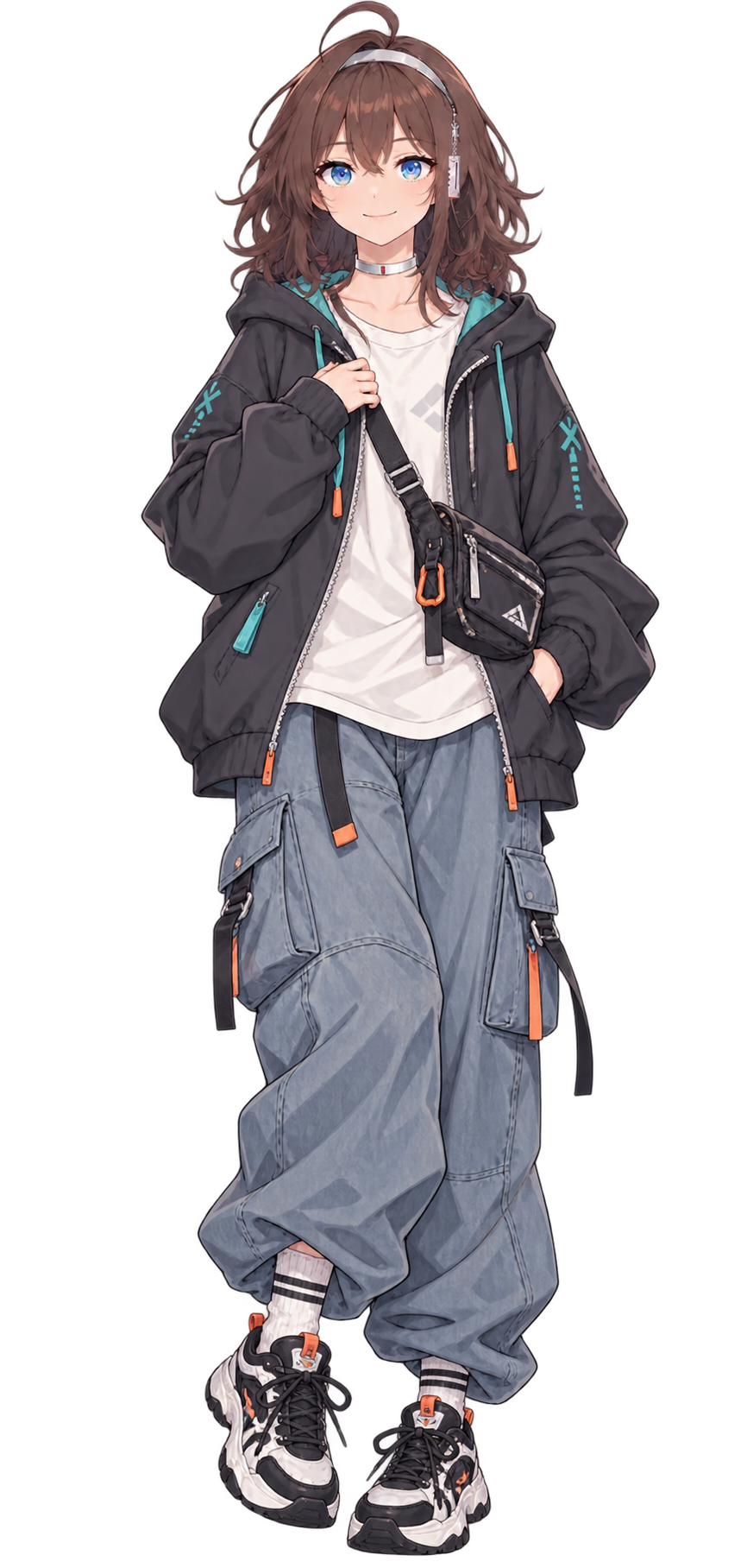 カジュアルなストリート衣装を着たASKA